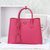 Fuchsia saffiano leather double bag