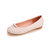 Bottega Veneta Off-white Leather Woven Flat