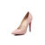 Beige patent leather point head pump