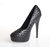 Black Woven Leather Platform Pump