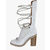 Chanel White patent leather metal chain tieback long boots