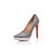 Christian Louboutin Gray patent leather white platform orange pump