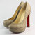 Christian Louboutin Brown Snake Skin Leather Platform Pump