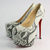 Christian Louboutin Gray Snake Skin Leather Hidden Platform Pump