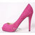 Christian Louboutin Pink Suede Leather Red Sole (peep toe & platform) Pump