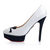 White leather Black Suede Cut-out Bow Tie Platform Pump