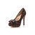 Damier ebene canvas bow-tie peep toe pump