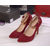 Suede leather pointed head mary jane pump