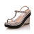 Rivet Silver Leather Platform Wedge Pump Sandal