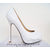 YSL White Lambskin Leather Ultra High Platform Pump