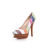 Fendi Multiple color fabric platform pump