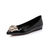 Black patent leather point head flat